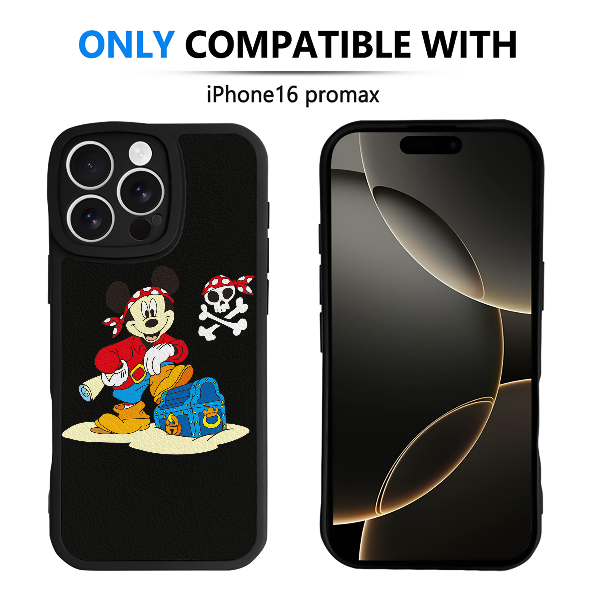 （画像用） ミッキーマウス Mickey Mouse 【iPhone 16シリーズ対応】シリコンスマホケース（レザー調） 材質：シリコン